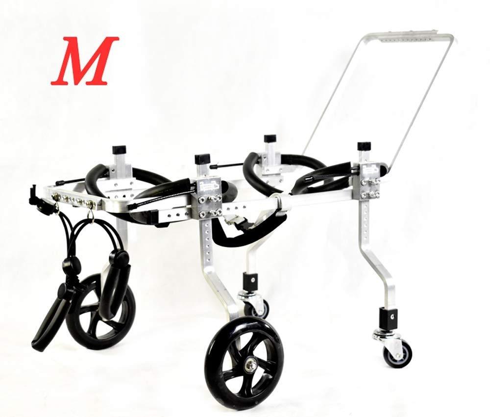 ZHIJIA Pet Disabled Wheelchair Hand-held Dog Wheelchair Assisted Rehabilitation Car 4 Wheels Can Be Placed Disabled Pet Belly Light Aluminum