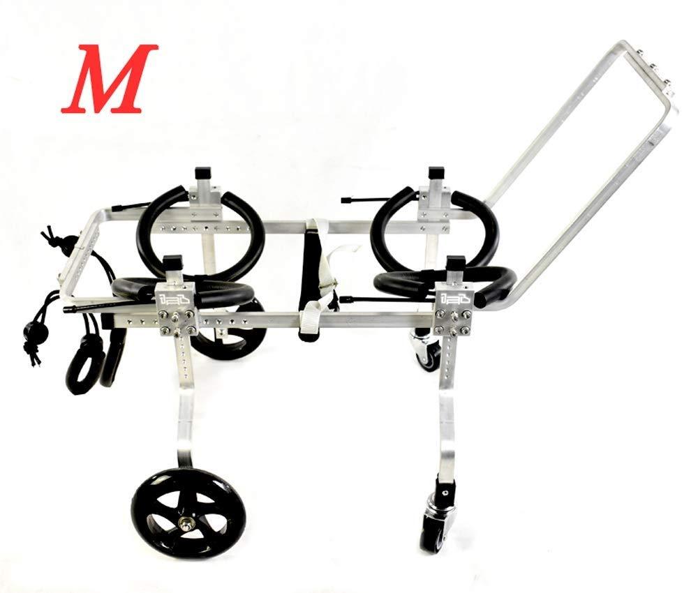 ZHIJIA Pet Disabled Wheelchair Hand-held Dog Wheelchair Assisted Rehabilitation Car 4 Wheels Can Be Placed Disabled Pet Belly Light Aluminum