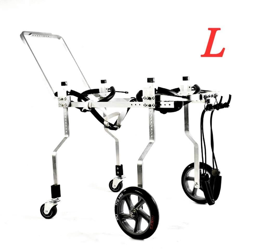 ZHIJIA Pet Disabled Wheelchair Hand-held Dog Wheelchair Assisted Rehabilitation Car 4 Wheels Can Be Placed Disabled Pet Belly Light Aluminum