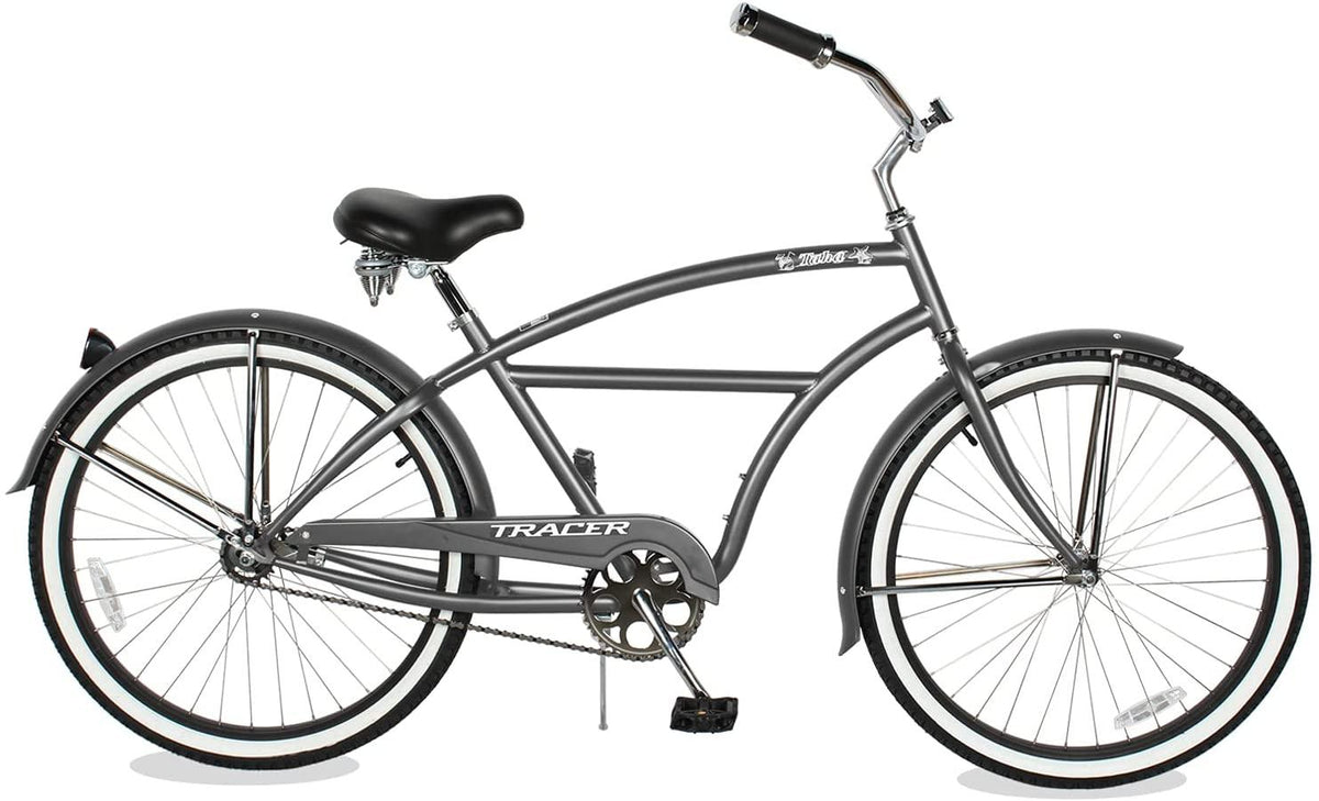 Tracer Taha Complete Cruiser Bike for Men, 26 Inch Wheels,Hi-Ten Steel Frame,  1,7-Speed, Multiple Colors,Hybrid Bike,Mens Bike,Adult Bike,Fat Tire Bike,Beach Cruiser Bike Men
