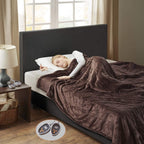 Gracie MIlls Elect Electric Blanket with 20 Heat Level Setting Controller Full: 80x84 Chocolate -WR54-1752
