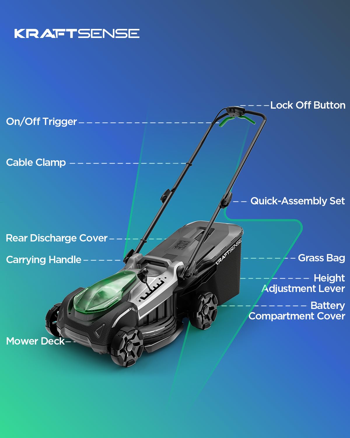 18" Electric Lawn Mower, 40V Cordless Lawn Mower with 2x8.0Ah Batteries &amp; Charger, Brushless Motor, 2-in-1 Mulching &amp; Bagging, 6-Position Height Adjustment, for Medium Yards