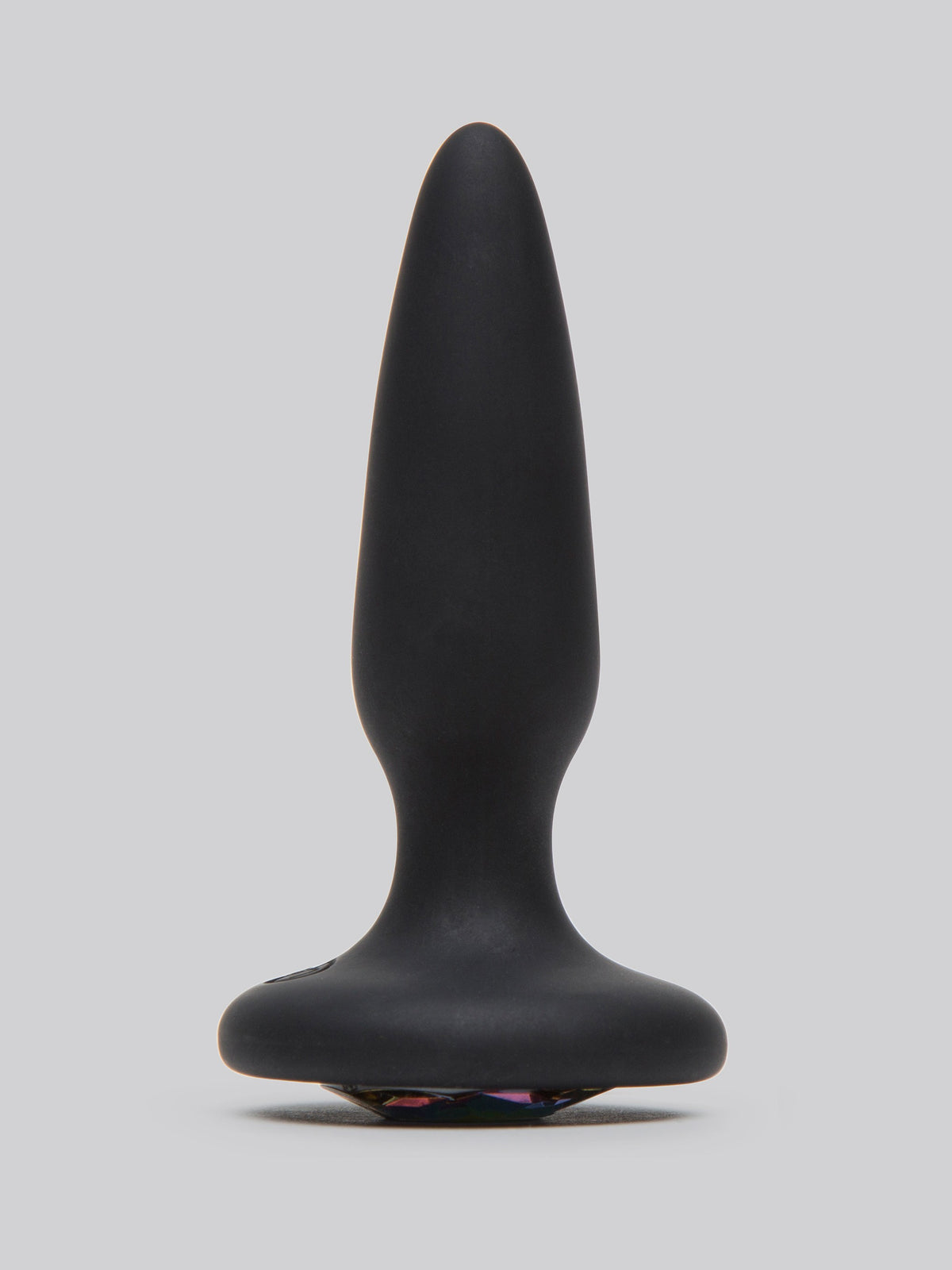 Glams Silicone Black Mini Butt Plug with Rainbow Crystal 3 Inch, Rainbow