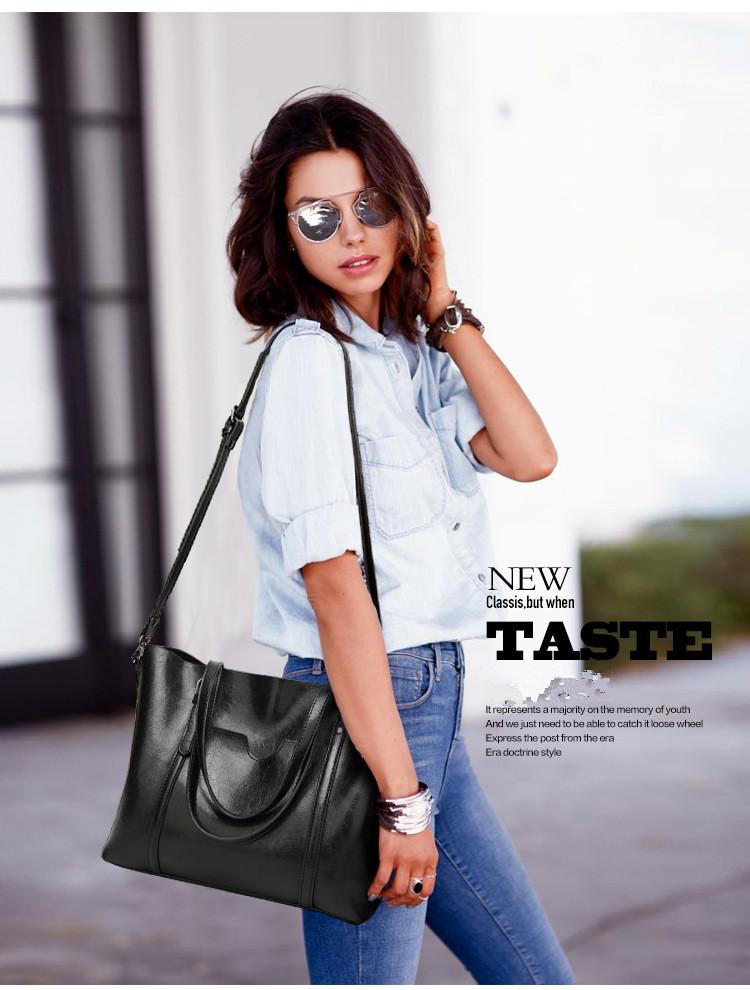 Bags & Wallets - Women Fashion Classic Leather Tote Handbag