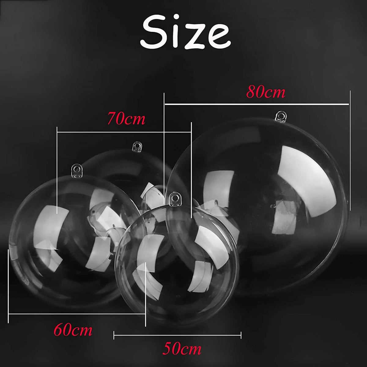 WBF Holiday Decoration Christmas Ball Ornaments- 50/60/70/ 80cm HuTransparent Plastic Thickened Ball Christmas Decorations Mall Wedding Party Layout Ornaments Hanging Ball Ball Ornaments
