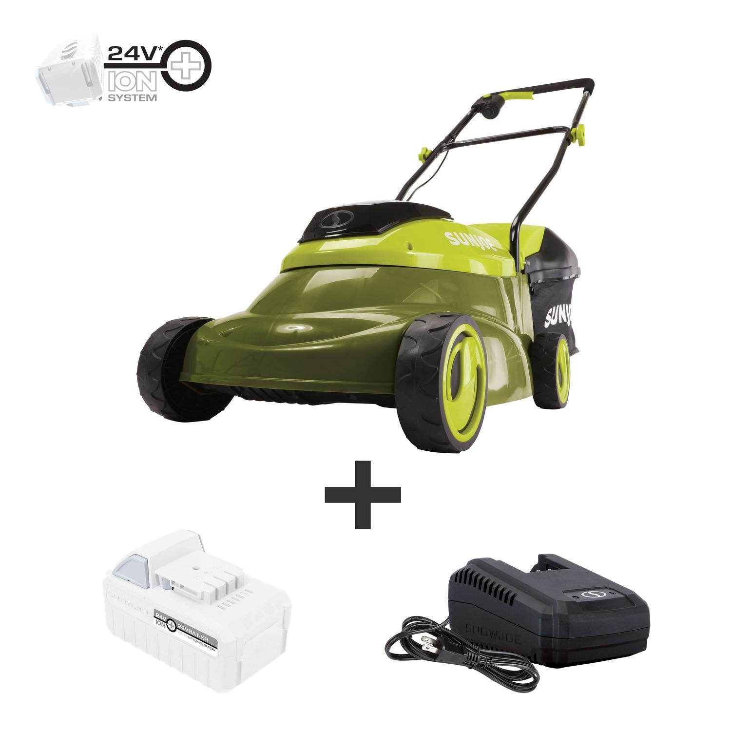 MJ24C-14-XR Cordless Lawn Mower with Brushless Motor, 24-Volt, 5-Amp, 14
