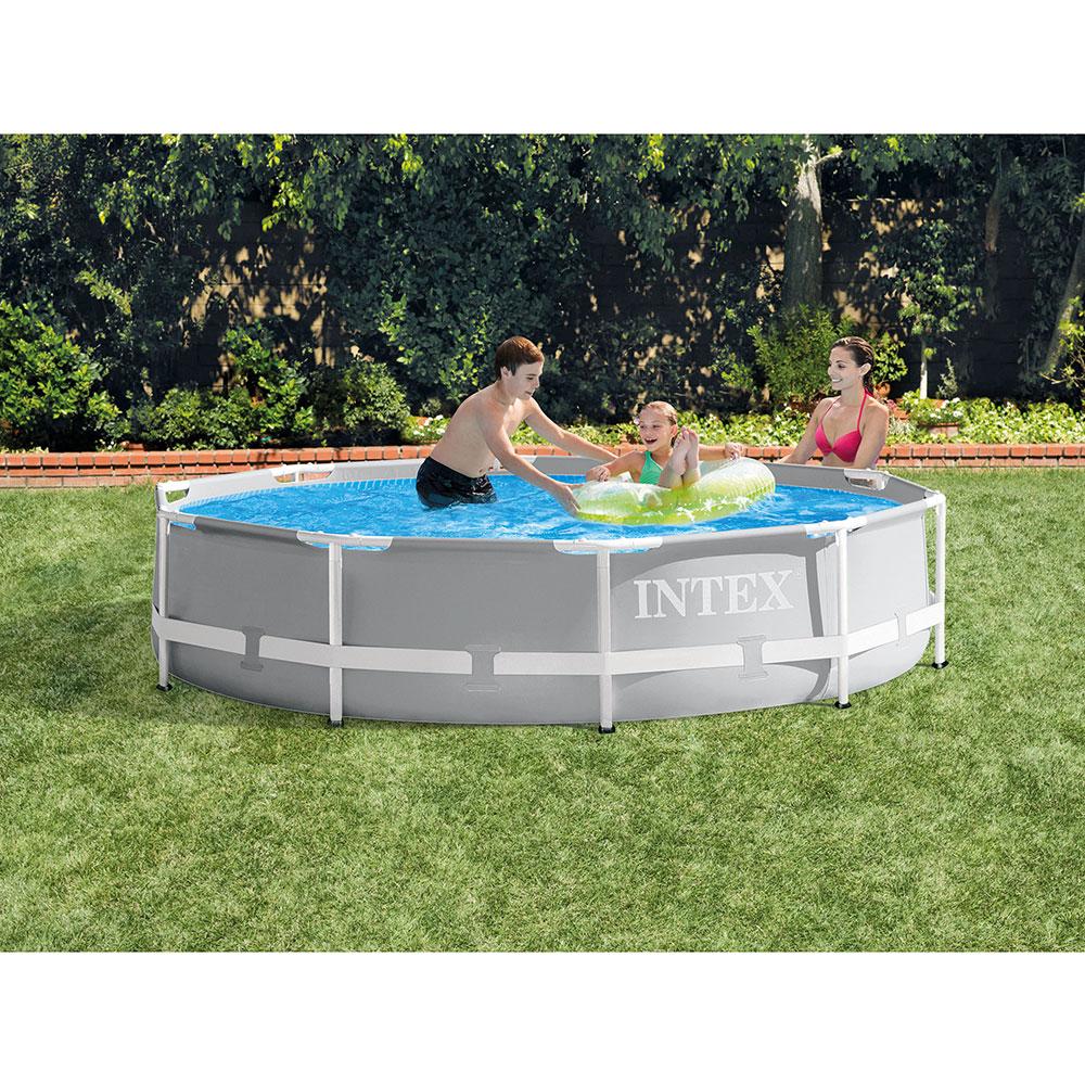 26701EH 10ft x 30in Prism Metal Frame Above Ground Swimming Pool with Filter Pump and Cleaning Maintenance Kit with