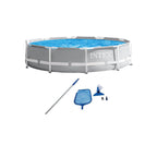26701EH 10ft x 30in Prism Metal Frame Above Ground Swimming Pool with Filter Pump and Cleaning Maintenance Kit with