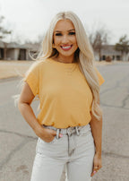 gabby thermal top - apricot cream