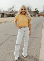 gabby thermal top - apricot cream