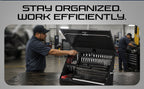 – XL450B – 36-Inch Portable  Toolbox – Multi-Tier  – 16-GauConstruction – SAE and Metric Tool Chest – Weather-Resistant Toolbox – Lock and Latching System, Black