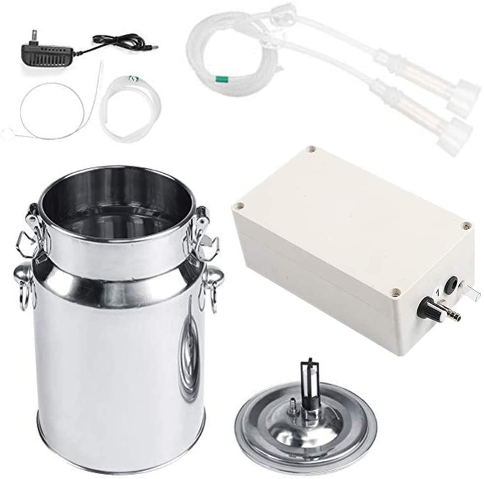 jadpes cow goat milking machine,pulsation vacuum pump milker,stainless steel automatic mini portable household 7l electric milking livestock milker with vacuumpulse pump for goat sheep100-240v
