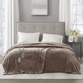 Elect Electric Blanket with Two 20 Heat Level Setting Controllers Queen Mink