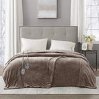 Elect Electric Blanket with Two 20 Heat Level Setting Controllers Queen Mink