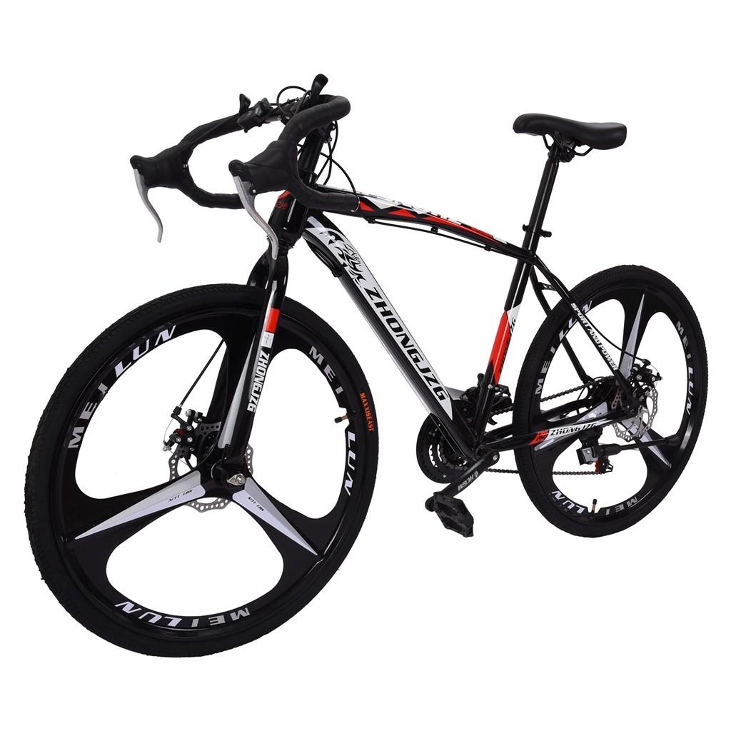 Black Friday Deals! LEBONYARD Commuters Aluminum Full Suspension Road Bike 21 Speed Disc Brakes, 700c, Black