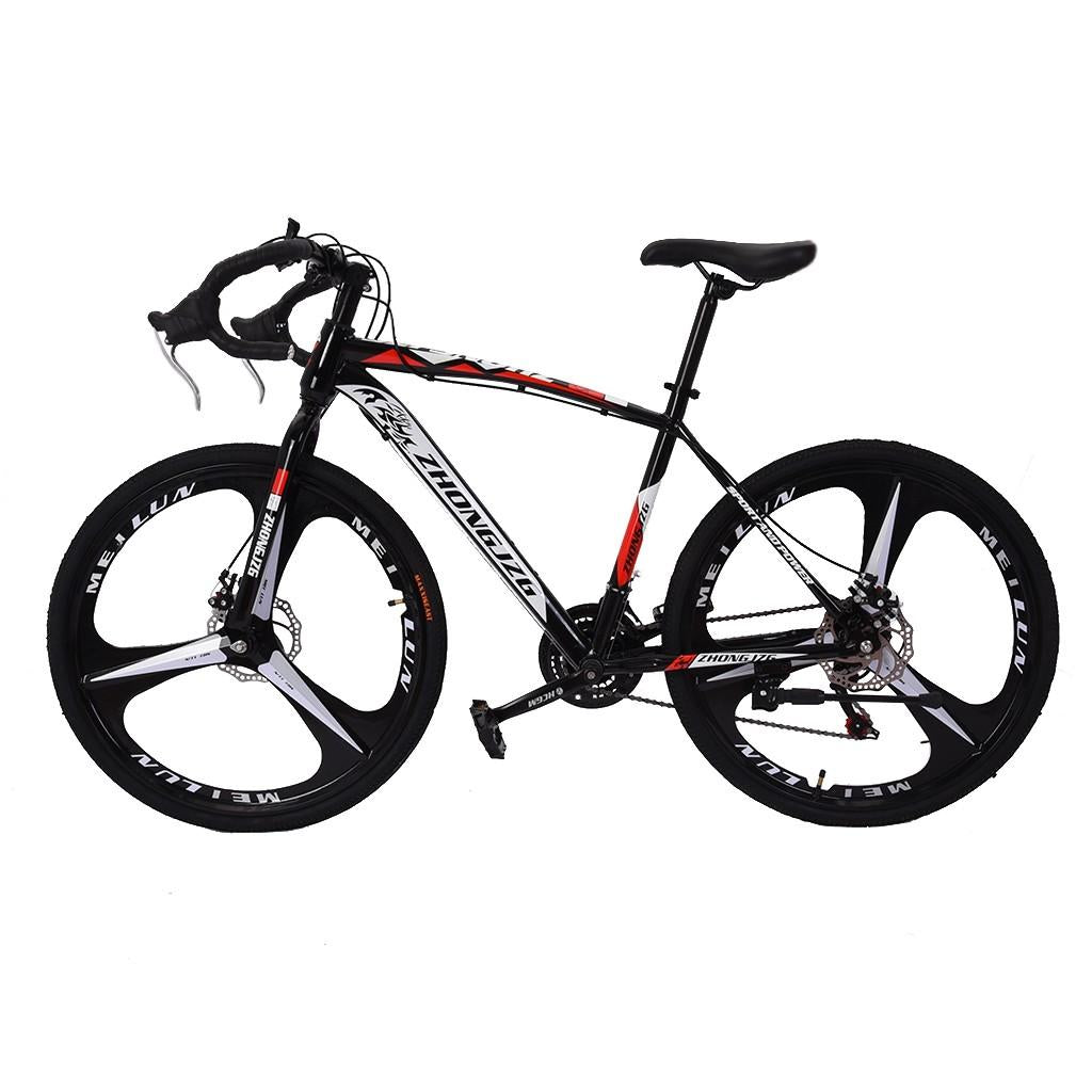 Black Friday Deals! LEBONYARD Commuters Aluminum Full Suspension Road Bike 21 Speed Disc Brakes, 700c, Black