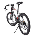 Black Friday Deals! LEBONYARD Commuters Aluminum Full Suspension Road Bike 21 Speed Disc Brakes, 700c, Black