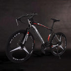 WJHWSW Lightweight Aluminum Road Bike 26in 21 Speed Disc Brakes 700c Wheels Full Suspension Bike Road Bicycles Commuter Bikes for Mens/Womens White