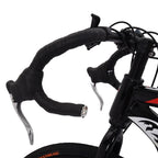 Black Friday Deals! LEBONYARD Commuters Aluminum Full Suspension Road Bike 21 Speed Disc Brakes, 700c, Black