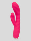Lovehoney Ripple Rabbit Rechargeable Silicone Ribbed Rabbit Vibrator, Pink