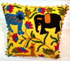 Suzani Cusion Cover, Elephant Print Suzani Pillow, Indian Cushion Cover, Sofa Cushion, Bench Cushion, Pin Cushion, Embroidery Handwork  Cushions