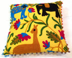 Suzani Cusion Cover, Elephant Print Suzani Pillow, Indian Cushion Cover, Sofa Cushion, Bench Cushion, Pin Cushion, Embroidery Handwork  Cushions