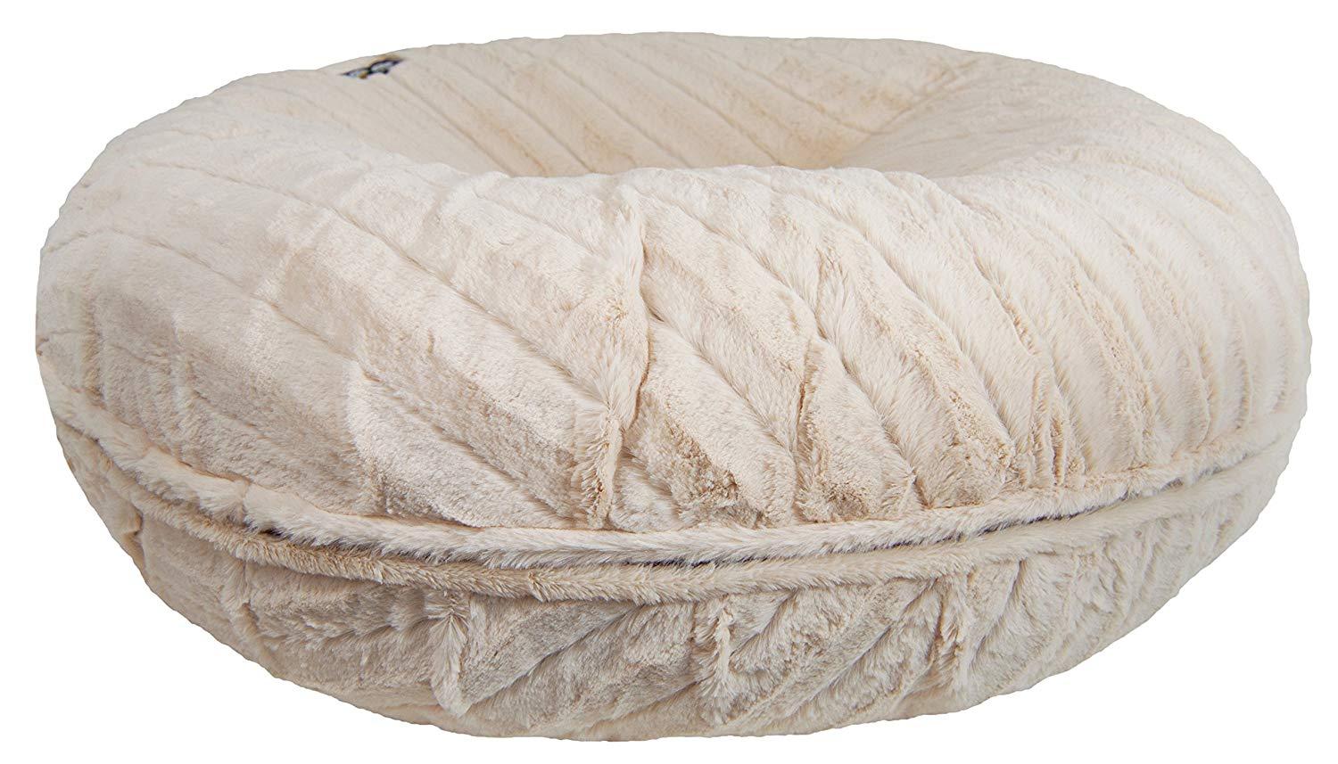 Bessie and Barnie Signature Natural Beauty Extra Plush  Fur Bagel Pet / Dog Bed (Multiple Sizes)