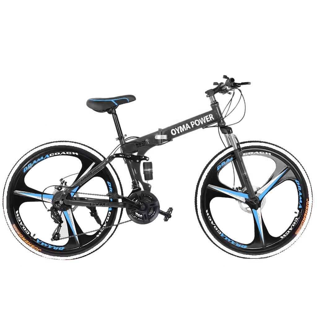 BEFOKA 26in Mountain Bike 21-Speed Junior Aluminum Full Mountain Bike, Dual Disc Brakes Full Suspension MTB Bikes Lightweight Aluminum Road Bike for Men (Green)