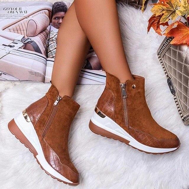 Ladies Comfortable Side Zipper Sports Boots