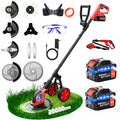 20000RPM Electric Weed Wacker Cordless with Wheel, 6000mAh Electric Weed Eater Battery Powered,4-in-1 Brush Cutter/String Trimmer/Grass Trimmer/Edger,Stringless Weed Trimmer,2 Battery