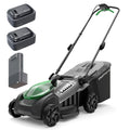 16" Electric Lawn Mower, 40V Cordless Lawn Mower with 2x5.0Ah Batteries &amp; Charger, Brushless Motor, 2-in-1 Mulching &amp; Bagging, 6-Position Height Adjustment, for Small to Medium Yards