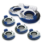 River Run II Inflatable 2 Person Tube + 1 Person Inflatable Tube (4 Pack)