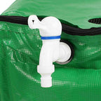 GAXQFEI Collapsible Rain Barrel, Portable Water Storage Tank, Rainwater Collection PVC with Faucet and Drain Valve Two-Way Zipper for Terraces, Lawn,Green,100L/4078Cm