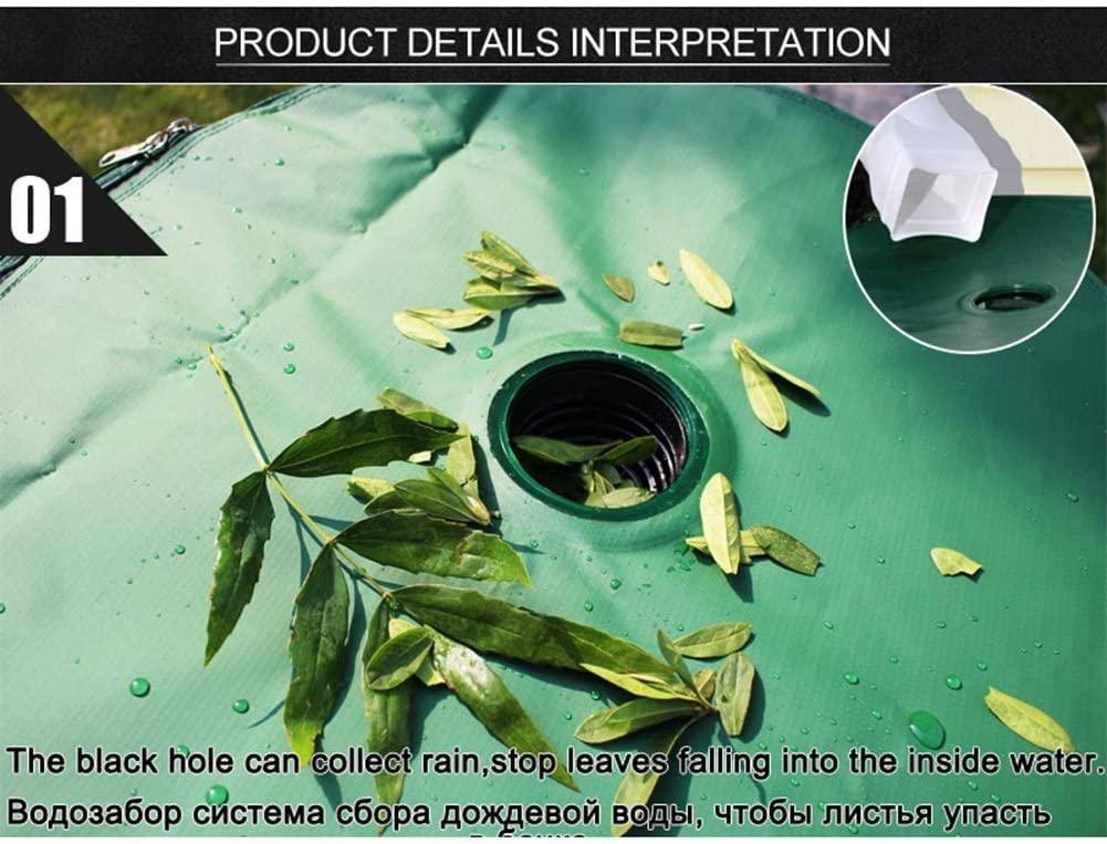 GAXQFEI Collapsible Rain Barrel, Portable Water Storage Tank, Rainwater Collection PVC with Faucet and Drain Valve Two-Way Zipper for Terraces, Lawn,Green,100L/4078Cm