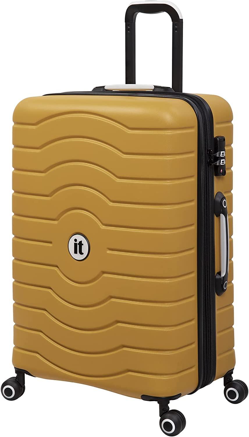 Intervolve 28" Hardside Checked 8 Wheel Expandable Spinner, Old Gold