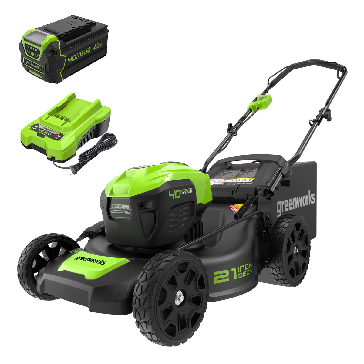 40V 21" Push Mower, 5.0Ah USB Battery