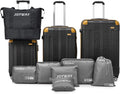 Luggage Sets Clearance 3 Piece Hardshell Lightweight With Spinner Wheels,20 24 28 Inch Suitcase With TSA Lock For Women Travel(black&amp;orange)