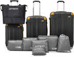 Luggage Sets Clearance 3 Piece Hardshell Lightweight With Spinner Wheels,20 24 28 Inch Suitcase With TSA Lock For Women Travel(black&amp;orange)