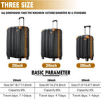 Luggage Sets Clearance 3 Piece Hardshell Lightweight With Spinner Wheels,20 24 28 Inch Suitcase With TSA Lock For Women Travel(black&amp;orange)