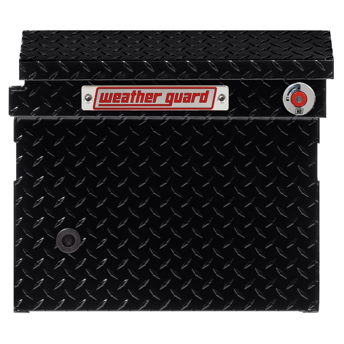 Model 121-5-04 Saddle Truck Box, Aluminum, for Full Size Trucks, Low Profile, Gloss Black, 11.0 cu ft Capacity