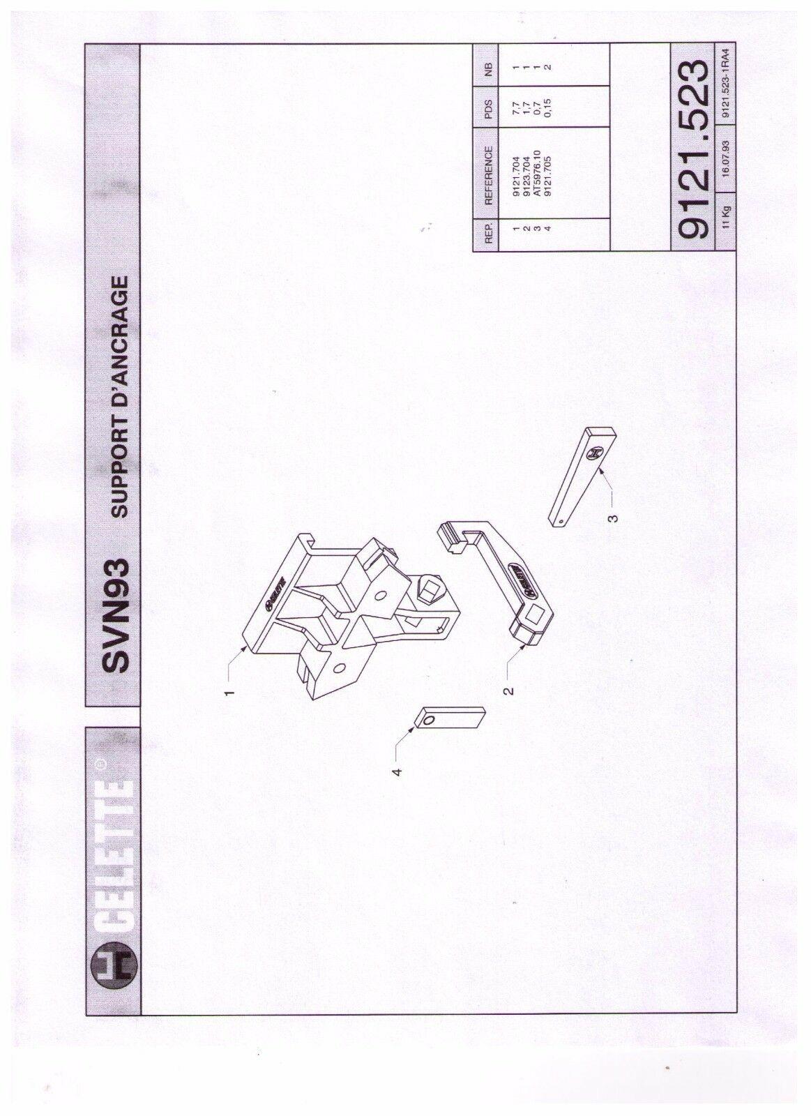 USED CELETTE MULTI FUNCTION SUPPORT BRACKET 9121.523