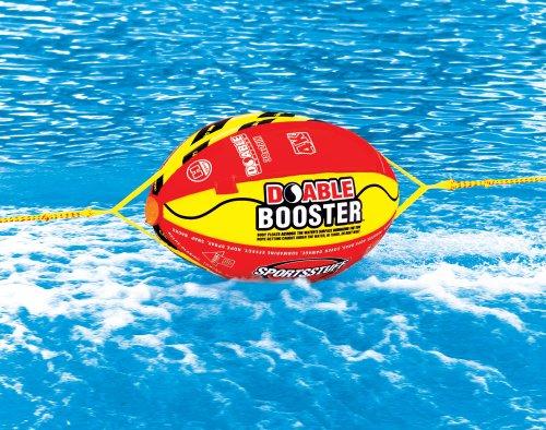 SPORTSSTUFF Towable Booster Tube Yellow, Red, Black, Dimensions inflated (38in x 28in) deflated (45in x 36in)