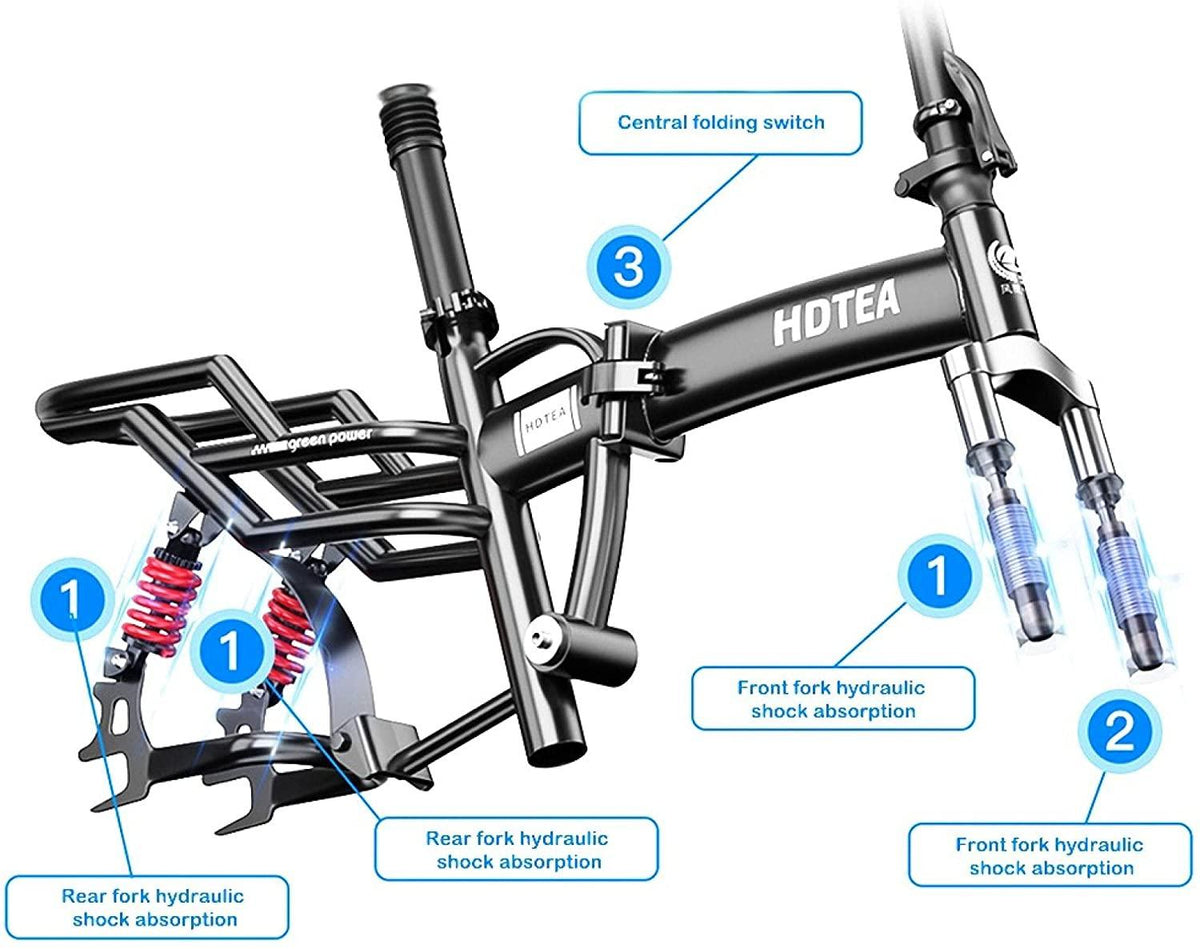 Folding Anti-Skid Electric Bike,High-Performance EBike Suitable for Adults and Teenagers,3 Smart Riding Mode for Complicated Road Conditions for Adults and Teenagers