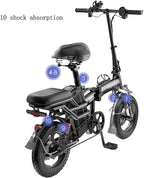 Folding Anti-Skid Electric Bike,High-Performance EBike Suitable for Adults and Teenagers,3 Smart Riding Mode for Complicated Road Conditions for Adults and Teenagers