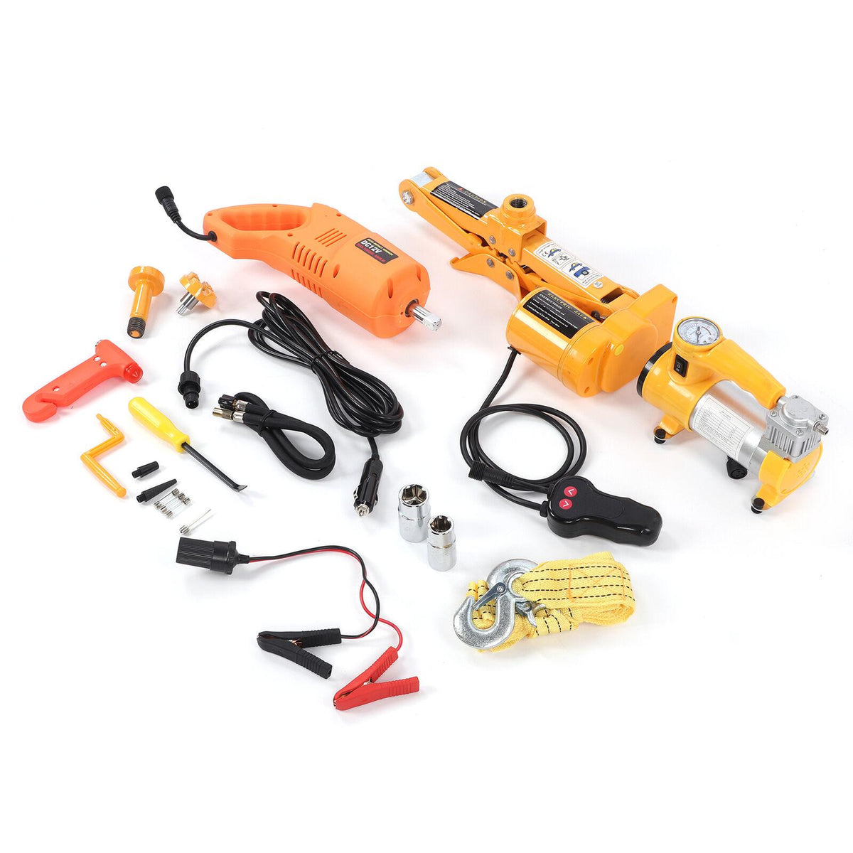 12V Electric Car Jack Tire Lifting Two闁炽儲鍙嘺y Power 3 Tons for Roadside Repair Tool