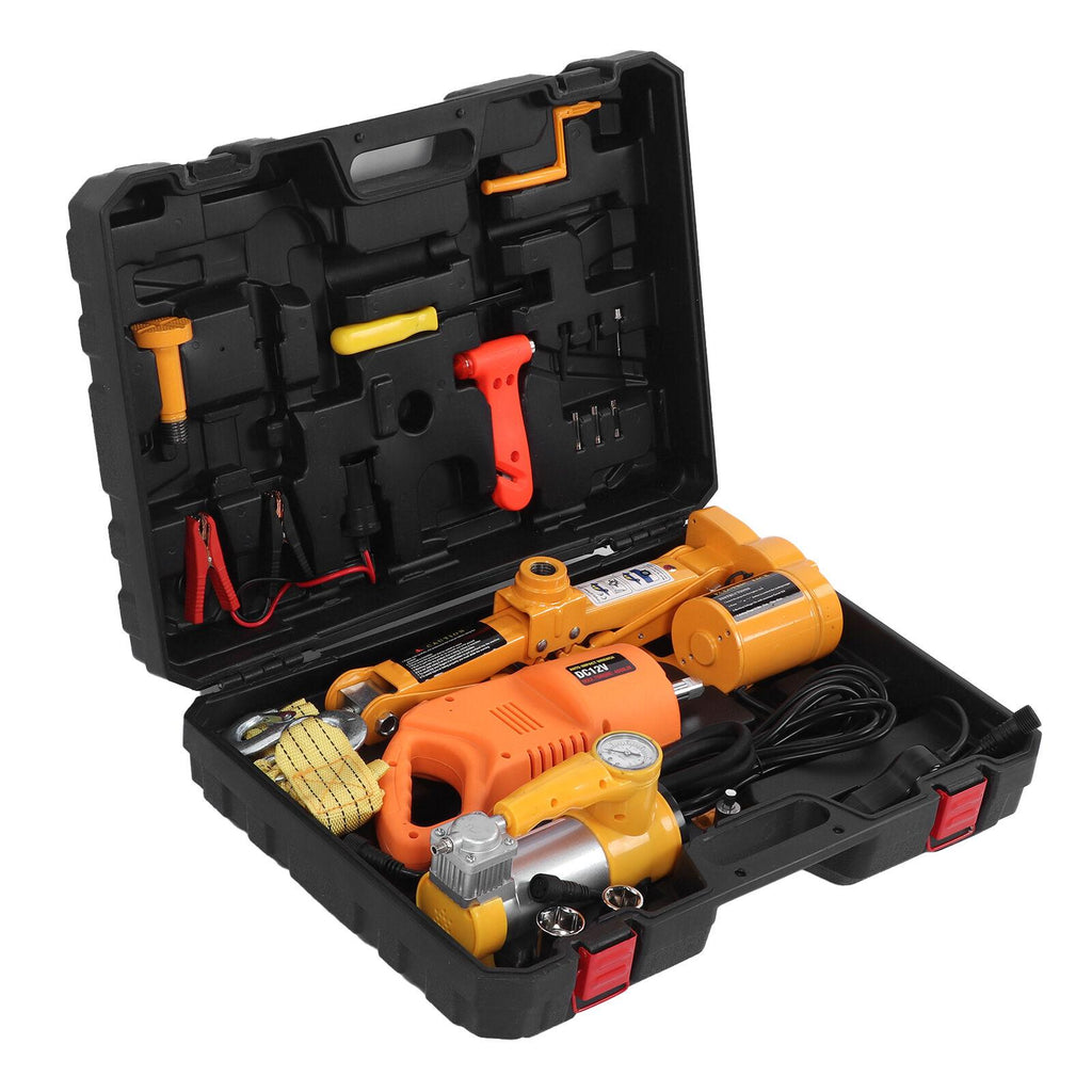12V Electric Car Jack Tire Lifting Two闁炽儲鍙嘺y Power 3 Tons for Roadside Repair Tool