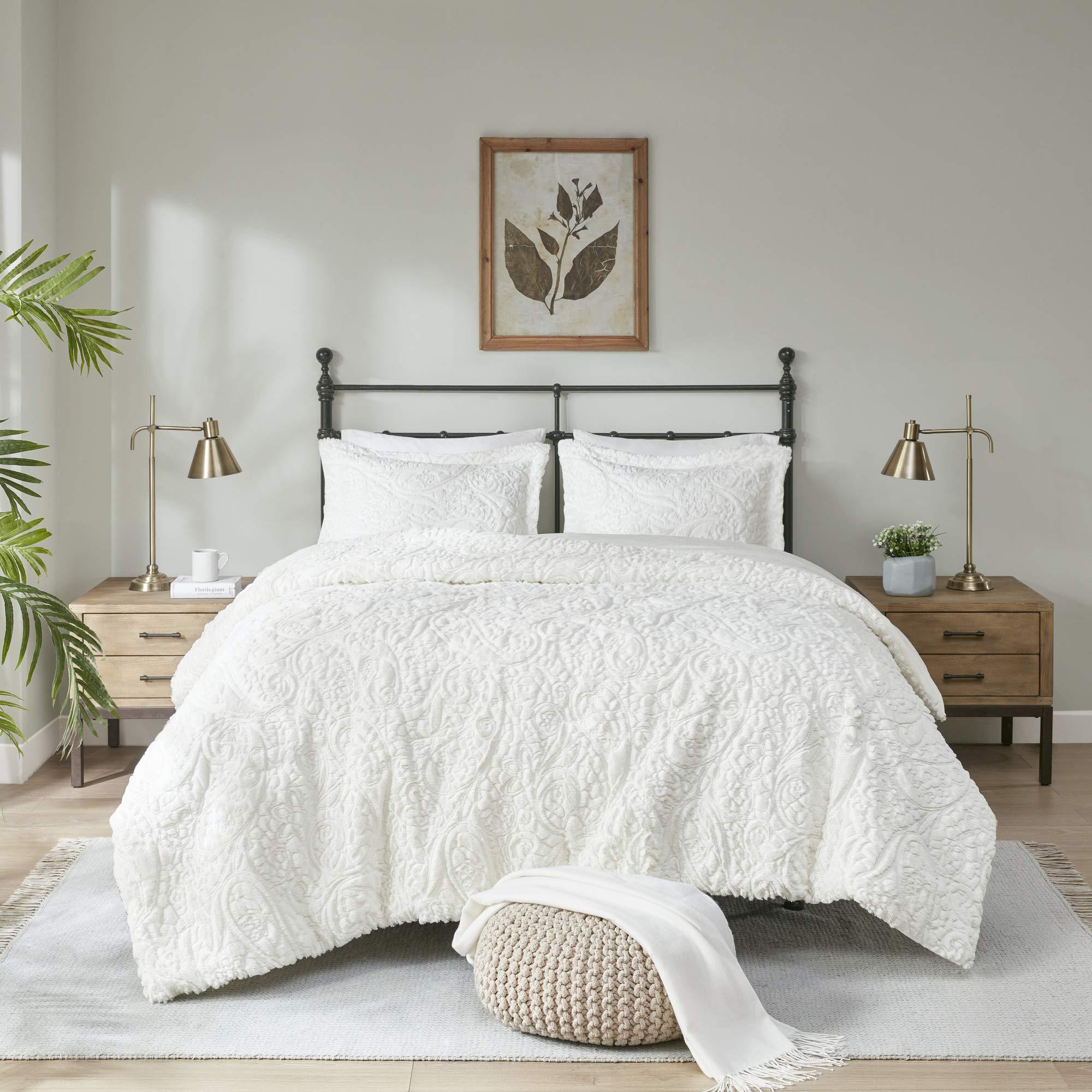 Gracie Mills Norfolk Ultra Plush Mini Comforter Set, Full/Queen, Ivory - MP10-1994