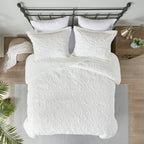 Gracie Mills Norfolk Ultra Plush Mini Comforter Set, Full/Queen, Ivory - MP10-1994