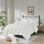 Gracie Mills Norfolk Ultra Plush Mini Comforter Set, Full/Queen, Ivory - MP10-1994