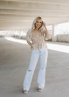 frida creamsicle paisley top
